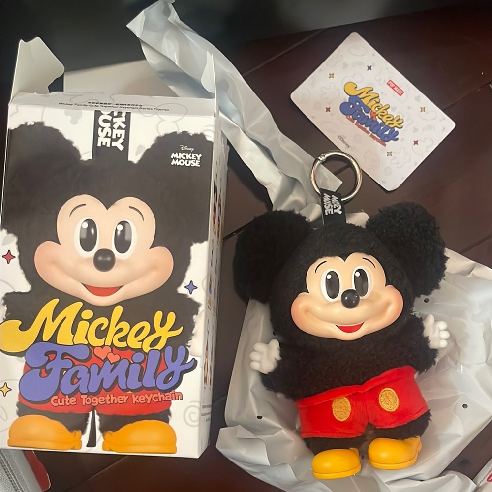 Disney Mickey Mouse Plush Keychain - Black and Red